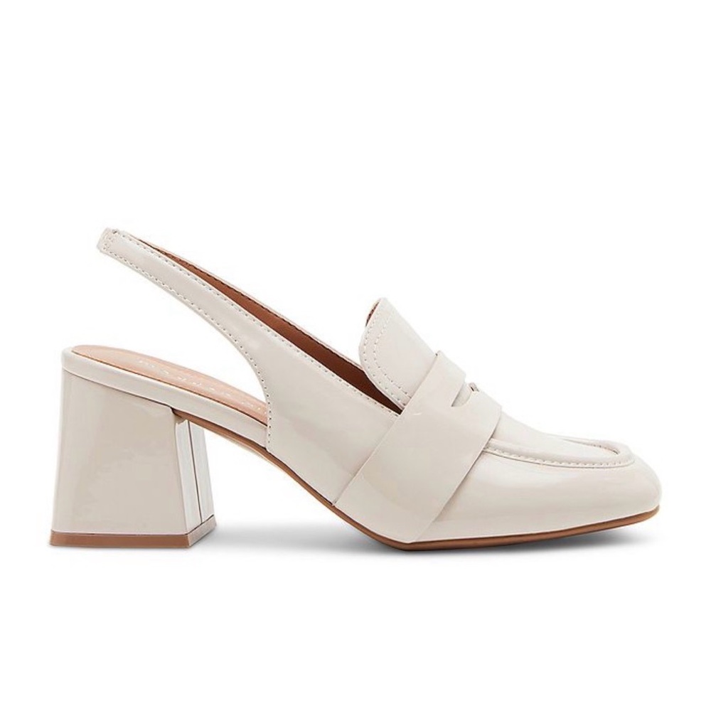 Madden Girl Britanna Bone Patent Chunky Heels